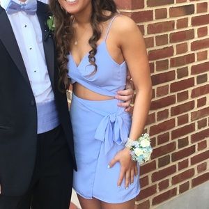 Revolve BY THE WAY blue wrap mini dress XS